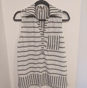 Black and White striped Sleeveless